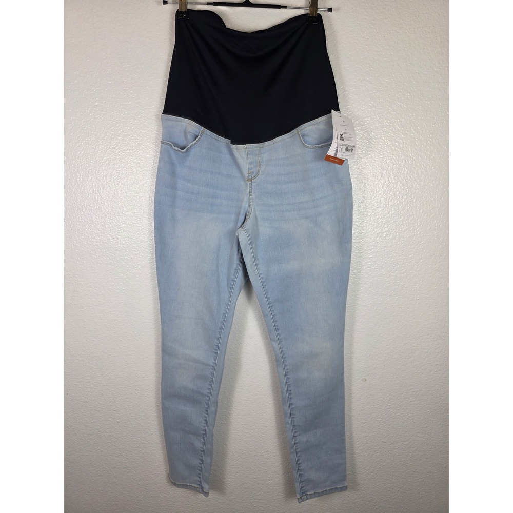 Isabel Maternity Skinny Jeans Light‎ Blue Crossover Panel Size 10 NWT